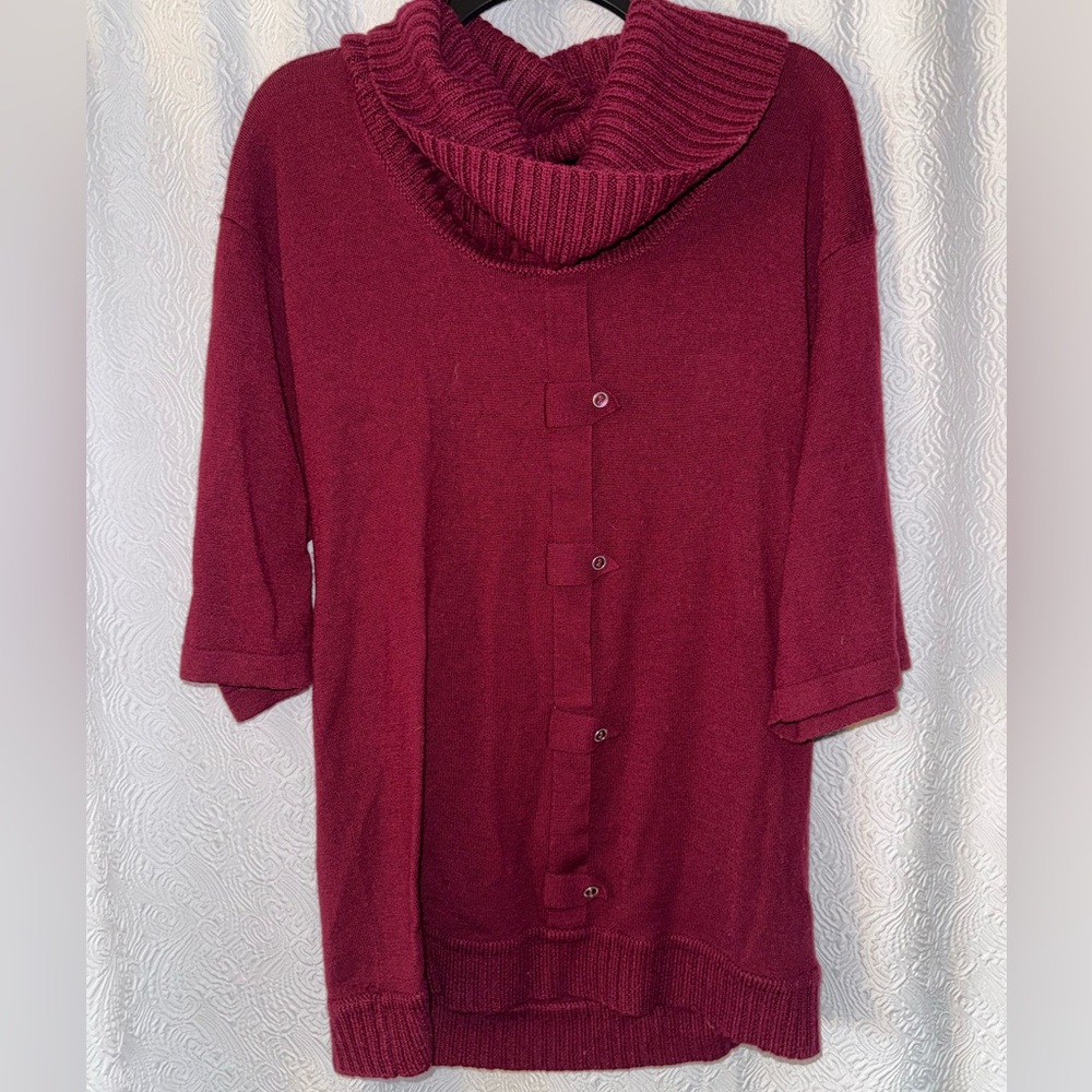 Cynthia Rowley Deep Red Cowl Neck Sweater